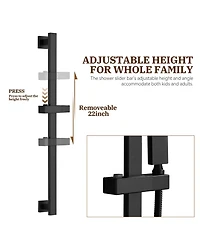 Casainc 10 Inch Wall Mounted Square Shower System Set with Handheld Spray & Slidebar