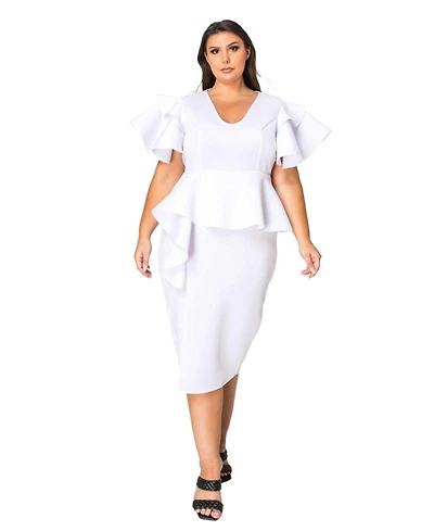 L I V D Plus Kira Neoprene Peplum Dress