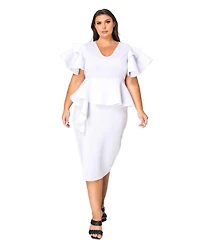 L I V D Plus Kira Neoprene Peplum Dress