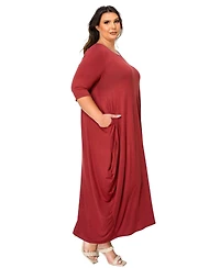 L I V D Plus Size Evelyn Bubble Hem Pocket Dress