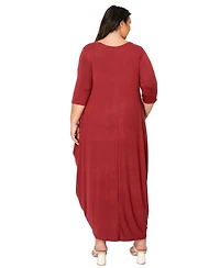 L I V D Plus Size Evelyn Bubble Hem Pocket Dress