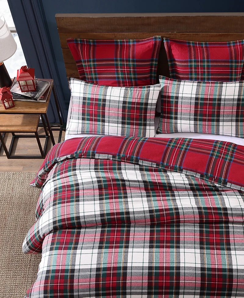 Levtex Spencer Plaid Flannel 3-Pc. Duvet Cover Set, Full/Queen