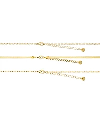 Unwritten Cubic Zirconia Evil Eye Paperclip Layered Pendant Necklace Set