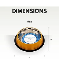 Country Living Set of 2 Ribbed Non-Slip Stainless Steel Pet Bowls – Durable and Safe Dog