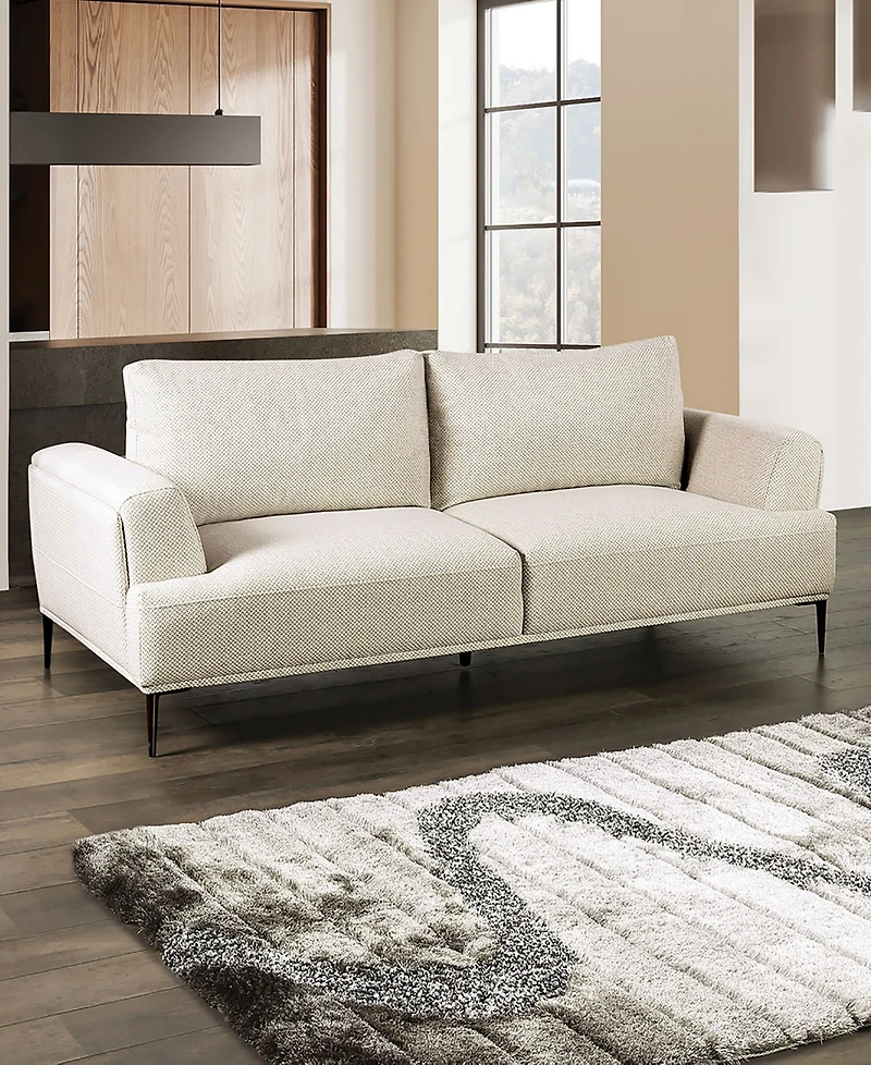 Furniture of America 81" Orlandi Chenille Flared Arm Sofa