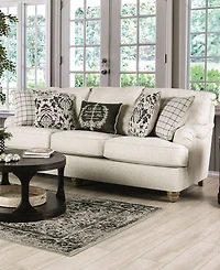 Furniture of America 93" Stacy Pleated Arm Sofa