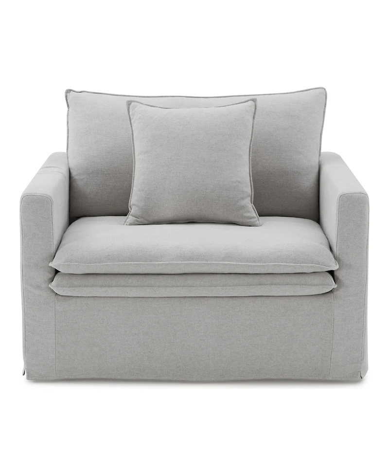 Furniture of America 47" Linen Maddy Narrow Track Arm Chair