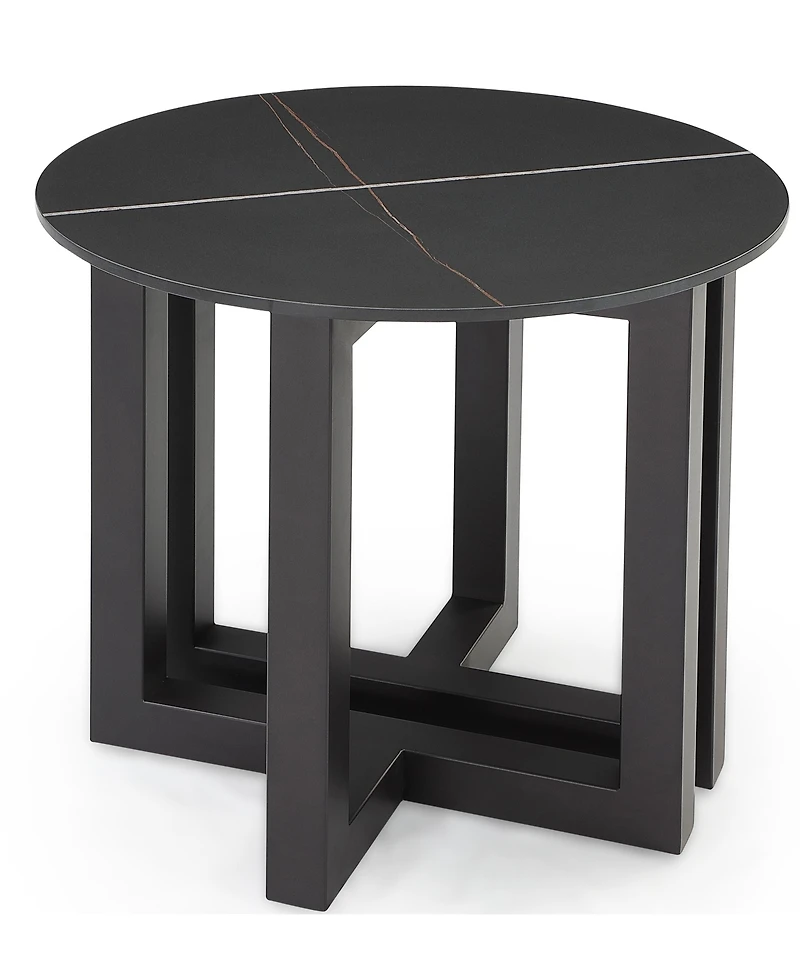 Emila 24" Round Sintered Stone Mix and Match End Table