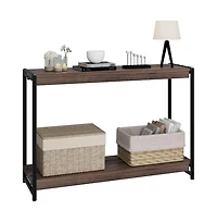 gaomon Console Table, 39.5 Inch Narrow Entryway Table with 2- Tiers Storage Shelves