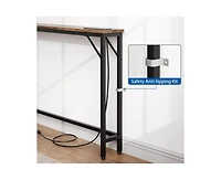 Gaomon Slim Console Table with Built-in Outlets, Narrow Console Table for Small Spaces