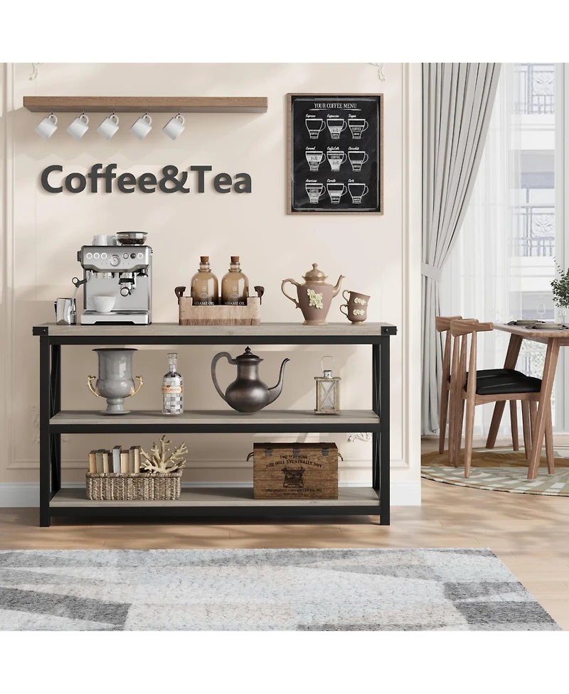 gaomon 3 Tier Console Table, 47.2" Narrow Entryway Table with Storage