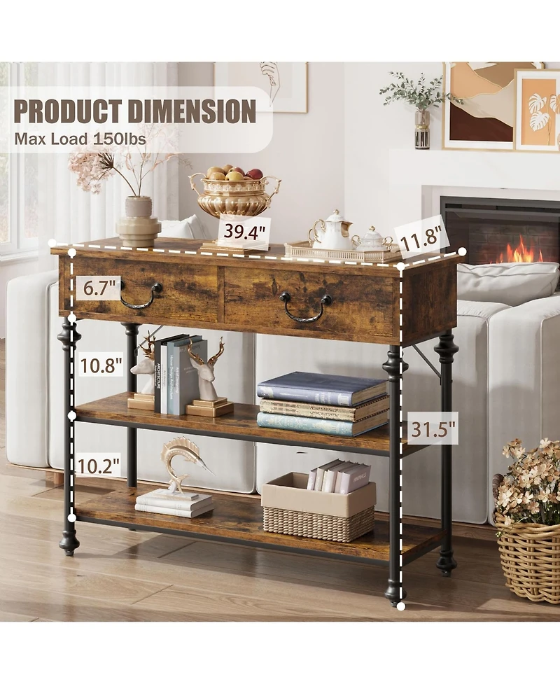 gaomon Console Tables for Entryway, Small Entryway Table with 2 Drawers