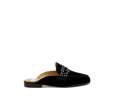 Eve Park Stud Embellished Penny Strap Mules