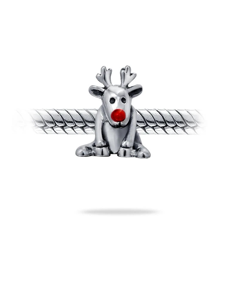 Bling Jewelry Caribou Elk Christmas Charm Bead Sterling Silver for Bracelets