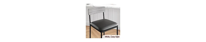 Bar Stools Set of 4, Kitchen Bar Stools with Footrest, 25.5 Inches Upholstered Bar Chairs with Back, 4 Counter Height Barstools for Counter Bar, Islan