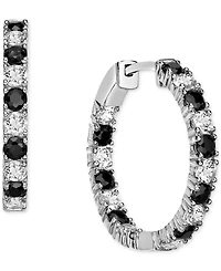 Truffle Sapphire (1-1/2 ct. t.w.) & White Sapphire (1/3 ct. t.w.) Hoop Earrings in Sterling Silver