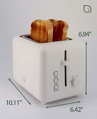 Willow Kitchen 2-Slice Toaster with Wide Slots - Perfect for Toast Bagels, Compact Design, Crumb Tray
