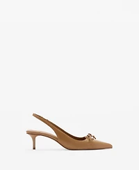 Mango Women's Snake-Effect Kitten Shoes