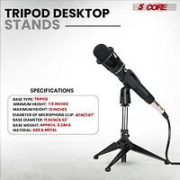 5 Core Desktop Mic Stand Tripod Universal Desk Microphone Holder Table Top Stands