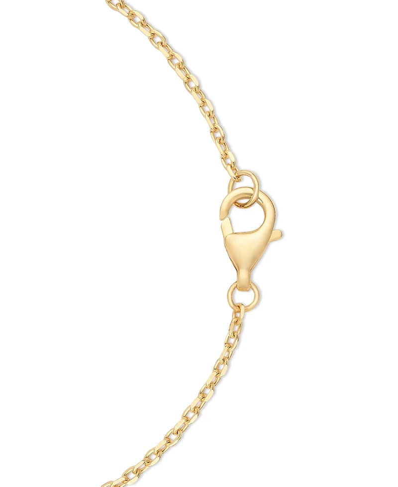 Amethyst (1-1/2 ct. t.w.) & White Topaz (5/8 Oval Glitter Texture 18" Pendant Necklace 14k Gold-Plated Sterling Silver (Also Sky Blue