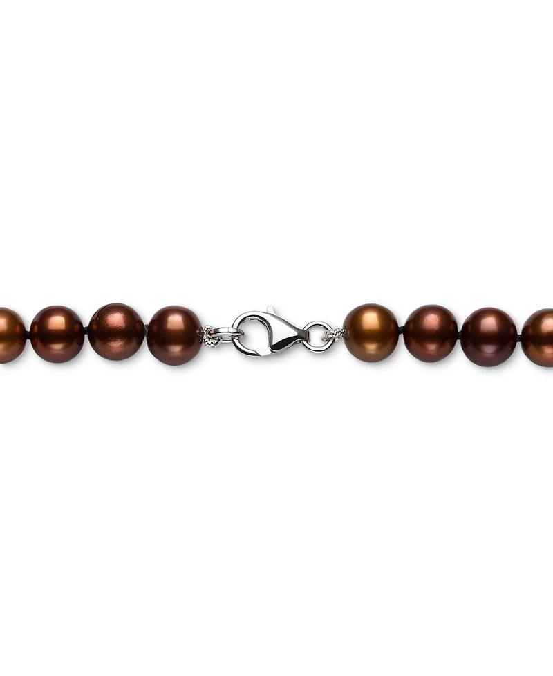 Dyed Chocolate Cultured Freshwater Baroque Pearl (7-8mm) 18" Strand Necklace