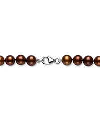 Dyed Chocolate Cultured Freshwater Baroque Pearl (7-8mm) 18" Strand Necklace