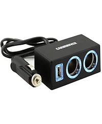 3-Port Car Charging Station with Usb and 12V Ports