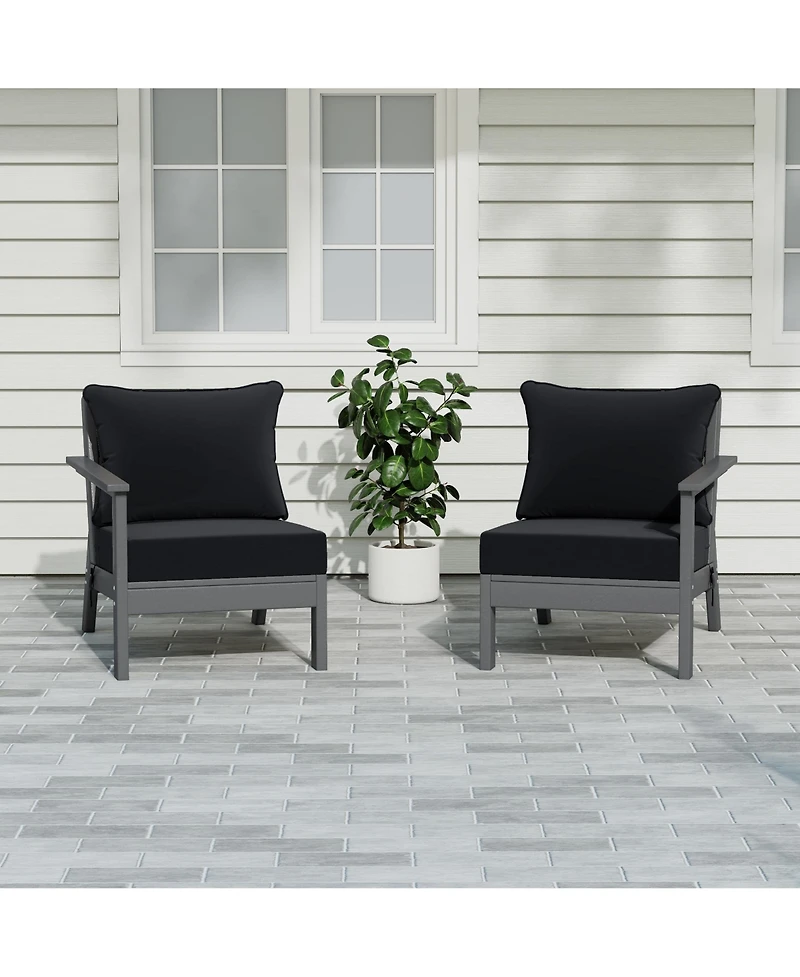 WestinTrends Outdoor Patio Hdpe Loveseat Sofa with Cushions