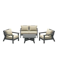 WestinTrends Outdoor 5-Piece Gray Modular Sectional Patio Furniture Sofa Set