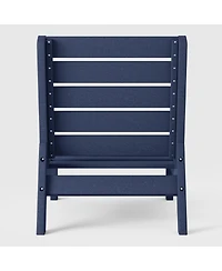 WestinTrends Outdoor Hdpe Deep Seating Modular Armless Patio Blue Chair with Cushions