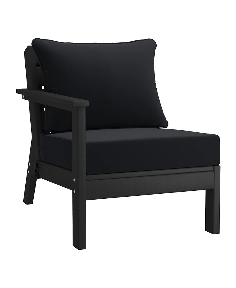 WestinTrends Outdoor 6-Piece Black Modular Sectional Patio Furniture Sofa Set