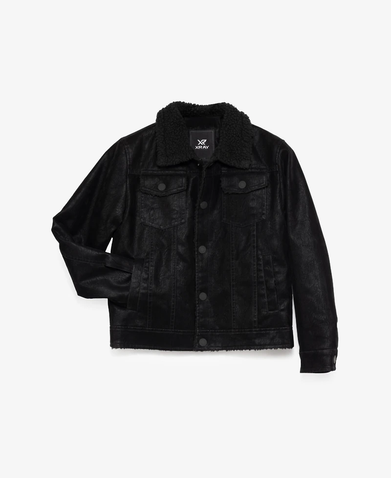 Boy's Faux Suede Ranger Jacket With Shearling Lining