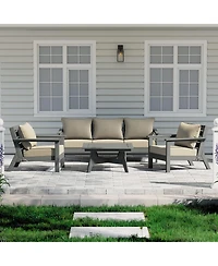 WestinTrends Outdoor -Piece Gray Modular Sectional Patio Furniture Sofa Set