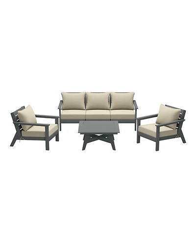 WestinTrends Outdoor -Piece Gray Modular Sectional Patio Furniture Sofa Set