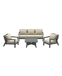 WestinTrends Outdoor -Piece Gray Modular Sectional Patio Furniture Sofa Set