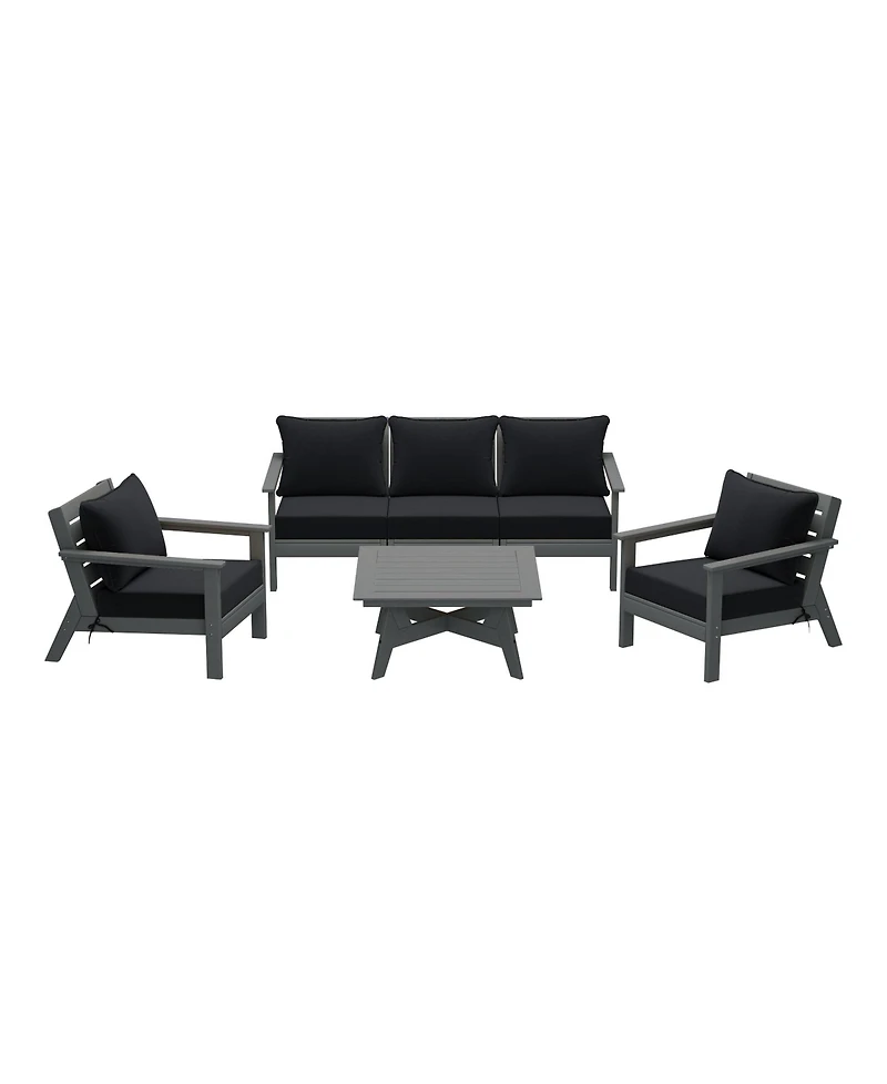 WestinTrends Outdoor 6-Piece Modular Sectional Patio Furniture Sofa Set