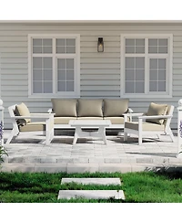 WestinTrends Outdoor -Piece White Modular Sectional Patio Furniture Sofa Set