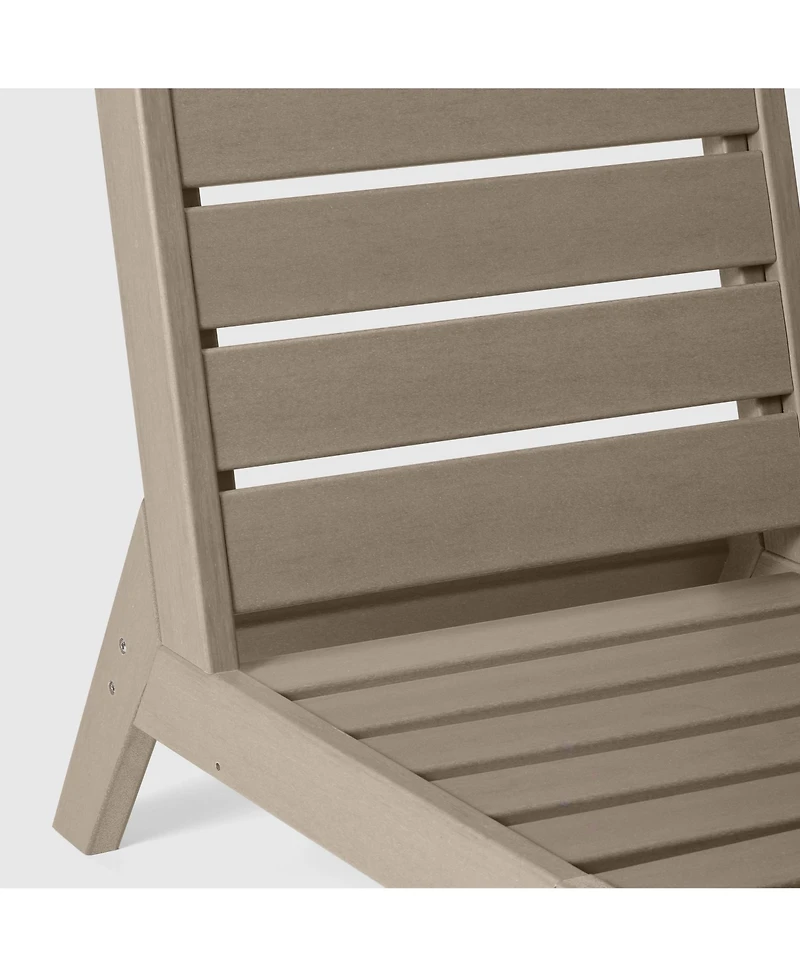 WestinTrends Outdoor Hdpe Deep Seating Modular Armless Patio Weathered Wood Chair with Cushions