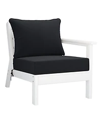 WestinTrends Outdoor Patio Hdpe White Sectional Sofa with Cushions