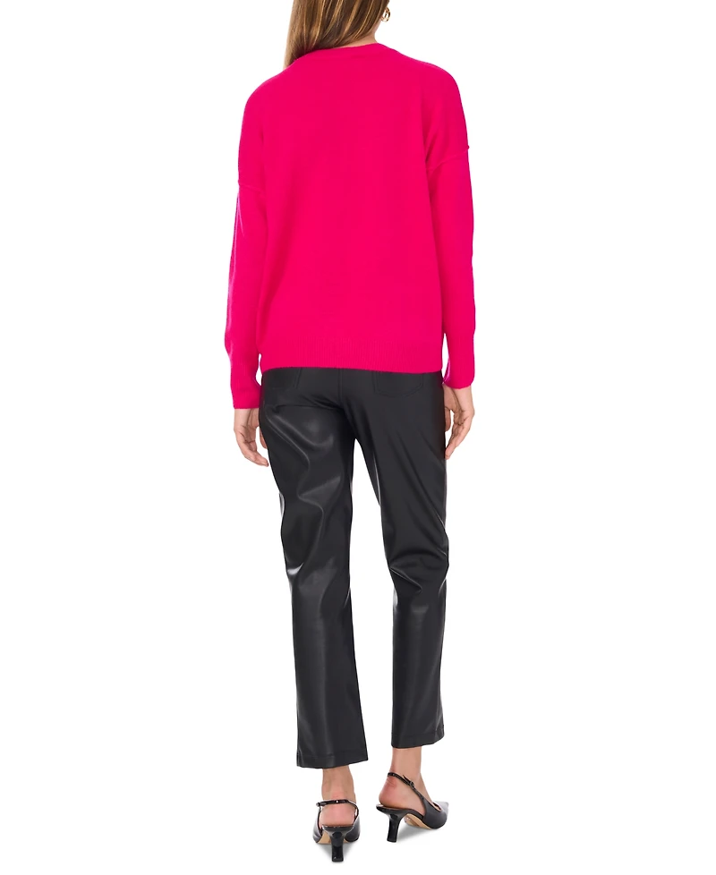 Vince Camuto Women's Cozy Crewneck Long-Sleeve Extend-Shoulder Sweater