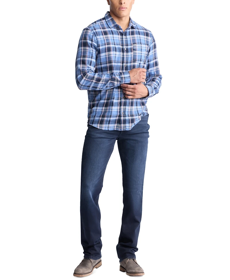 Men's Saroz Cotton Plaid Button-Up Shirt