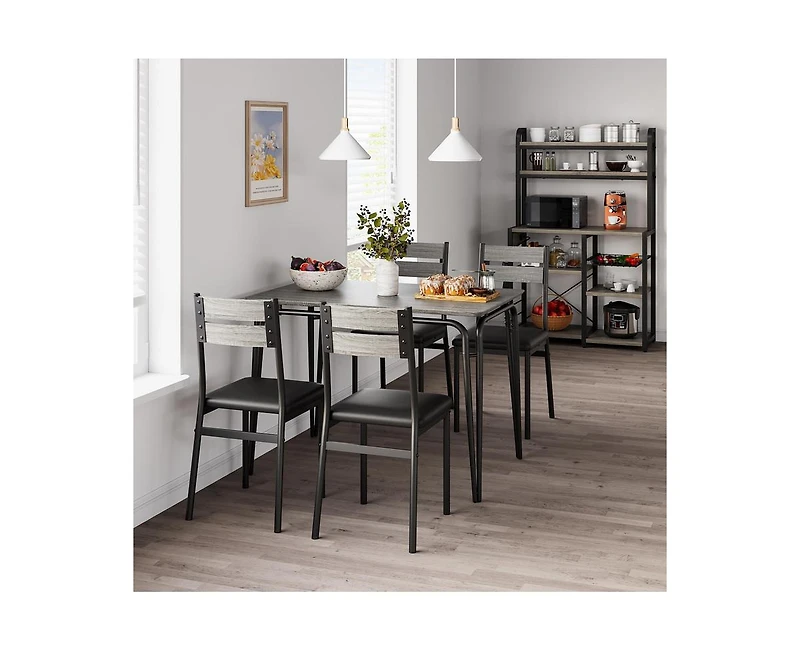Dining Table for 2, Small and Chairs Set of Square Dinette Dinner Set, 3 Piece Kitchen & Room Sets Space, A