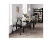 Dining Table for 2, Small and Chairs Set of Square Dinette Dinner Set, 3 Piece Kitchen & Room Sets Space, A