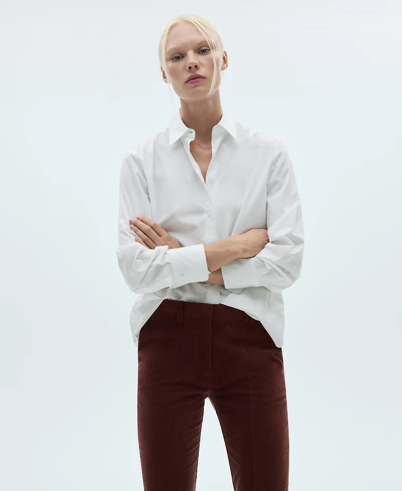Mango Women's Straight Velvet Pants