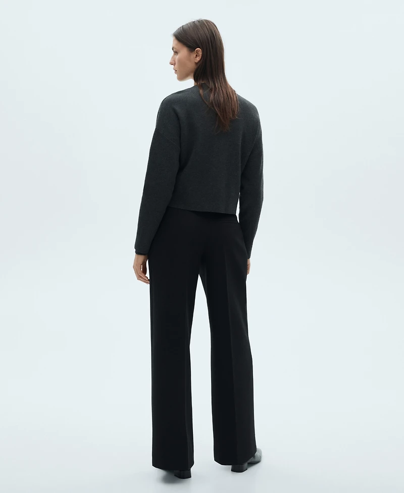Mango Women's Belt Straight-Fit Pants