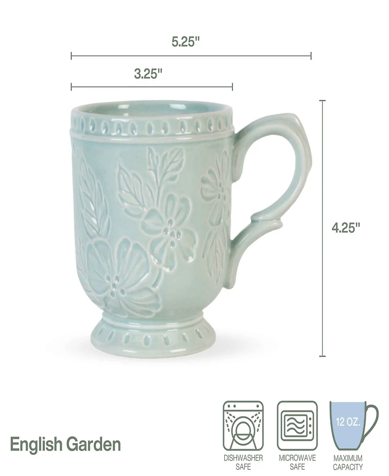 Fitz and Floyd English Garden Mugs, Set of 4