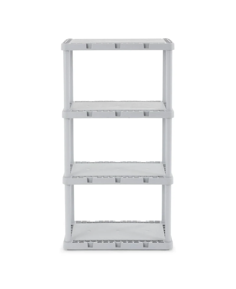 Gracious Living 4 Shelf Knect-a-Shelf Fixed Height Solid Light Duty Storage,Grey