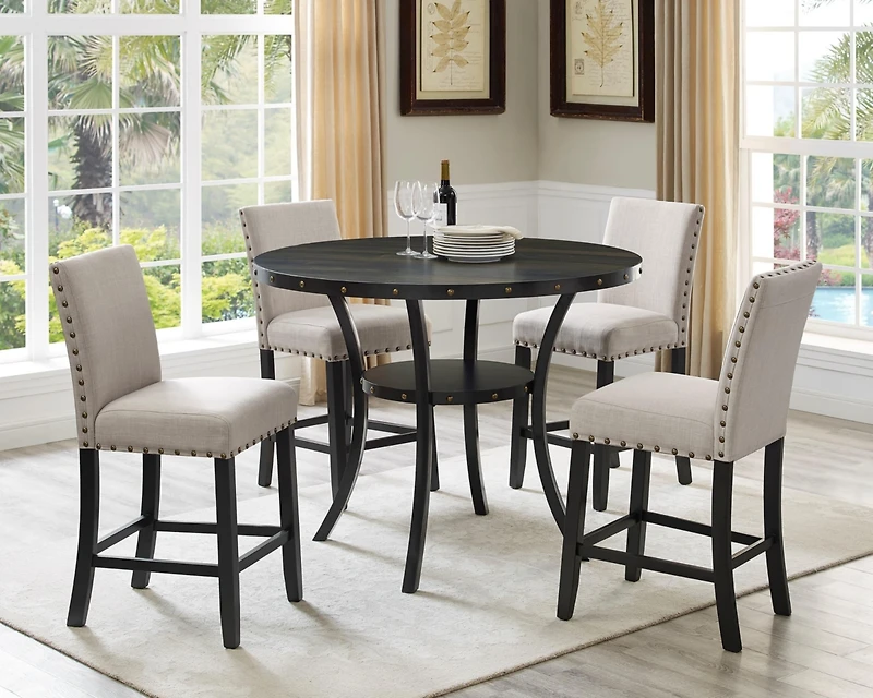 Set of 2 Counter Height Stools with Nailhead Trim-The Pop Home