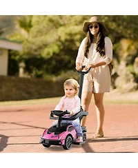 Gymax 3-in-1 Licensed Lamborghini Ride on Push Car Stroller Sliding Car w/ Sound