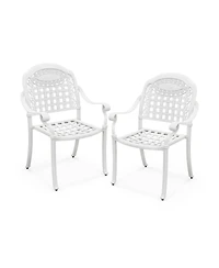 Gouun Cast Aluminum Patio Chairs Set of 2 with Armrests